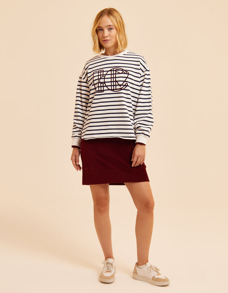 I.Code white sweatshirt, navy blue stripes, XL monogram-3 I.Code white sweatshirt, navy blue stripes, XL monogram-3