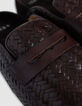 Damen braun geflochtene Lederclogs-5