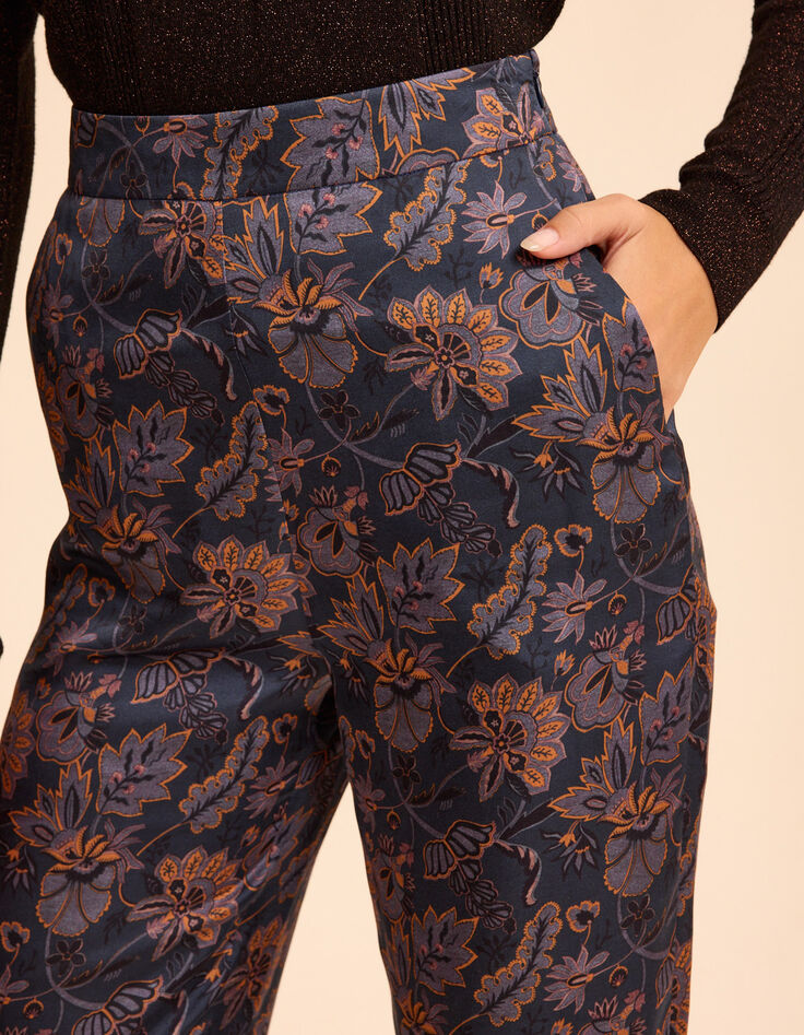 Pantalón ancho violeta estampado pañuelo I.Code-5