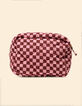 I.Code clutch bag pink checkerboard pattern-4