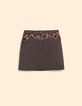I.Code black short skirt with Boho Indian mix print-5 I.Code black short skirt with Boho Indian mix print-5