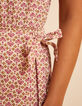 Robe écrue imprimé fleurs indiennes roses I.Code-5