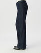 Ungebleichte Flare-Damenjeans hohe Taille Falten vorne-6