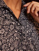 Robe noire imprimé cachemire plissé dos I.Code-7