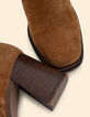 Schwarze Stiefeletten mit Absatz aus Veloursleder I.Code-6