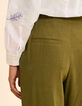 Ecru lurex krijtstreep motief pak broek I.Code-7