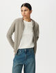 STRICKJACKE mit Fischgr&auml;tenmuster und durchbrochenem R&uuml;cken Damen-2