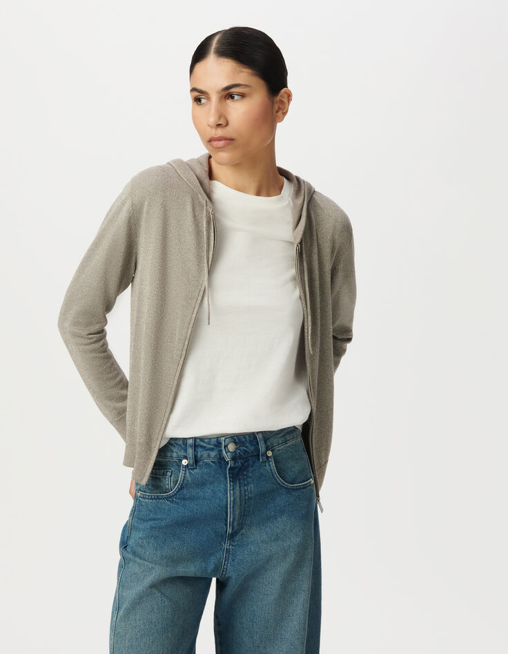 STRICKJACKE mit Fischgr&auml;tenmuster und durchbrochenem R&uuml;cken Damen-2
