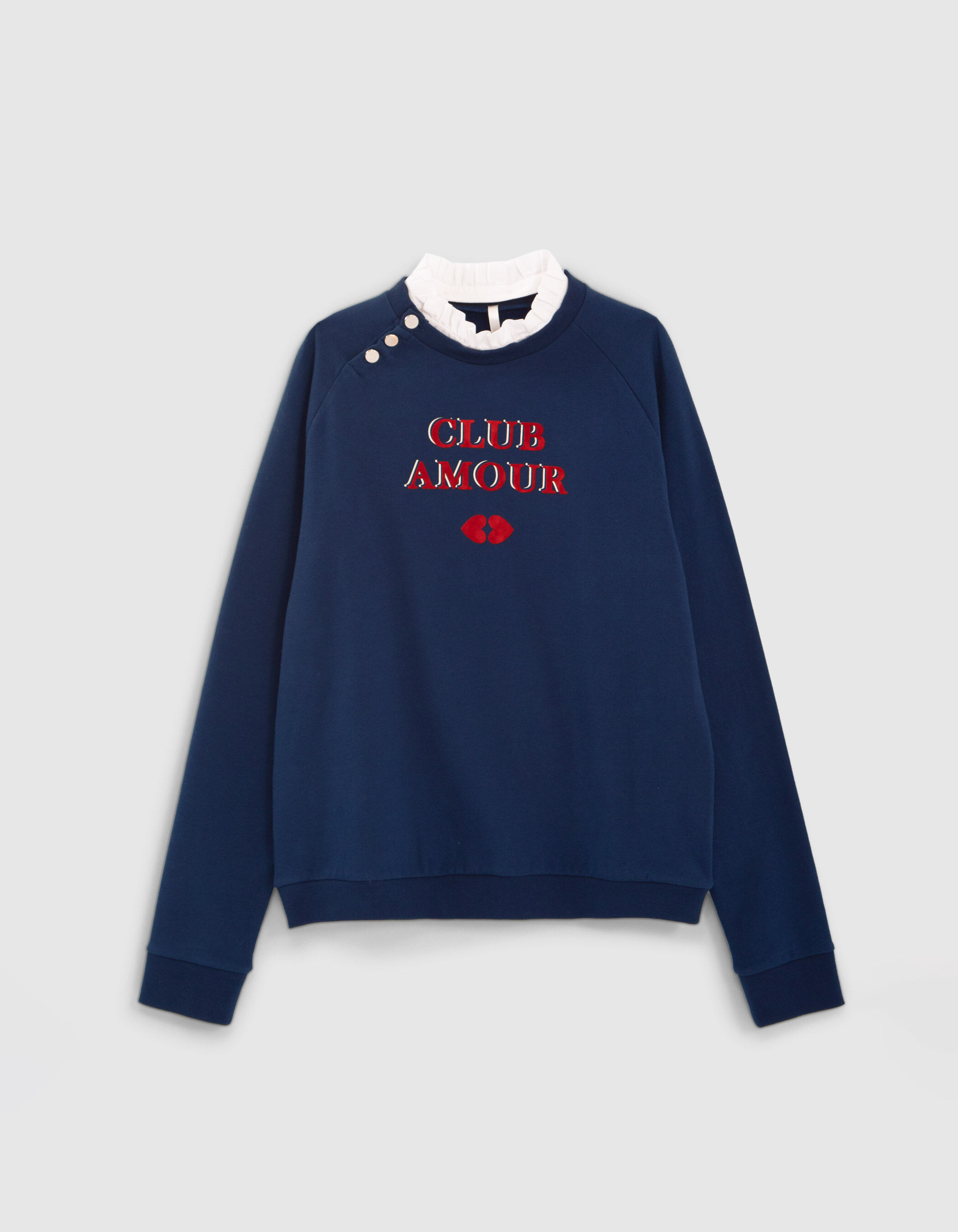 Navy slogan sweatshirt on sale