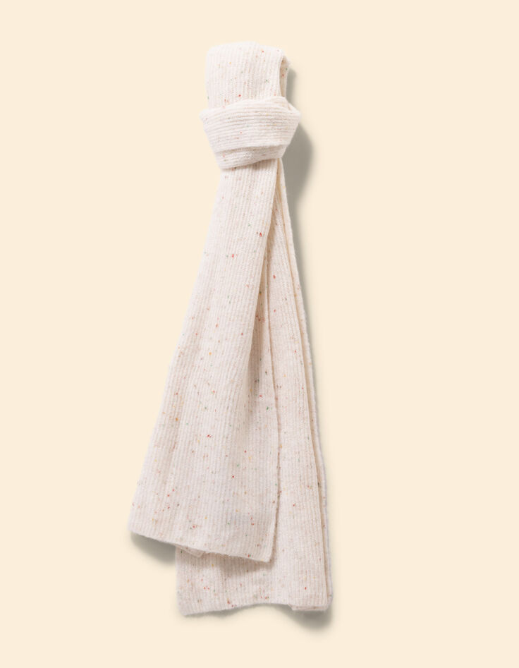 Echarpe écrue tricot à doupions I.Code-3