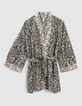 Chaqueta kimono verde estampado vegetal I.Code-3
