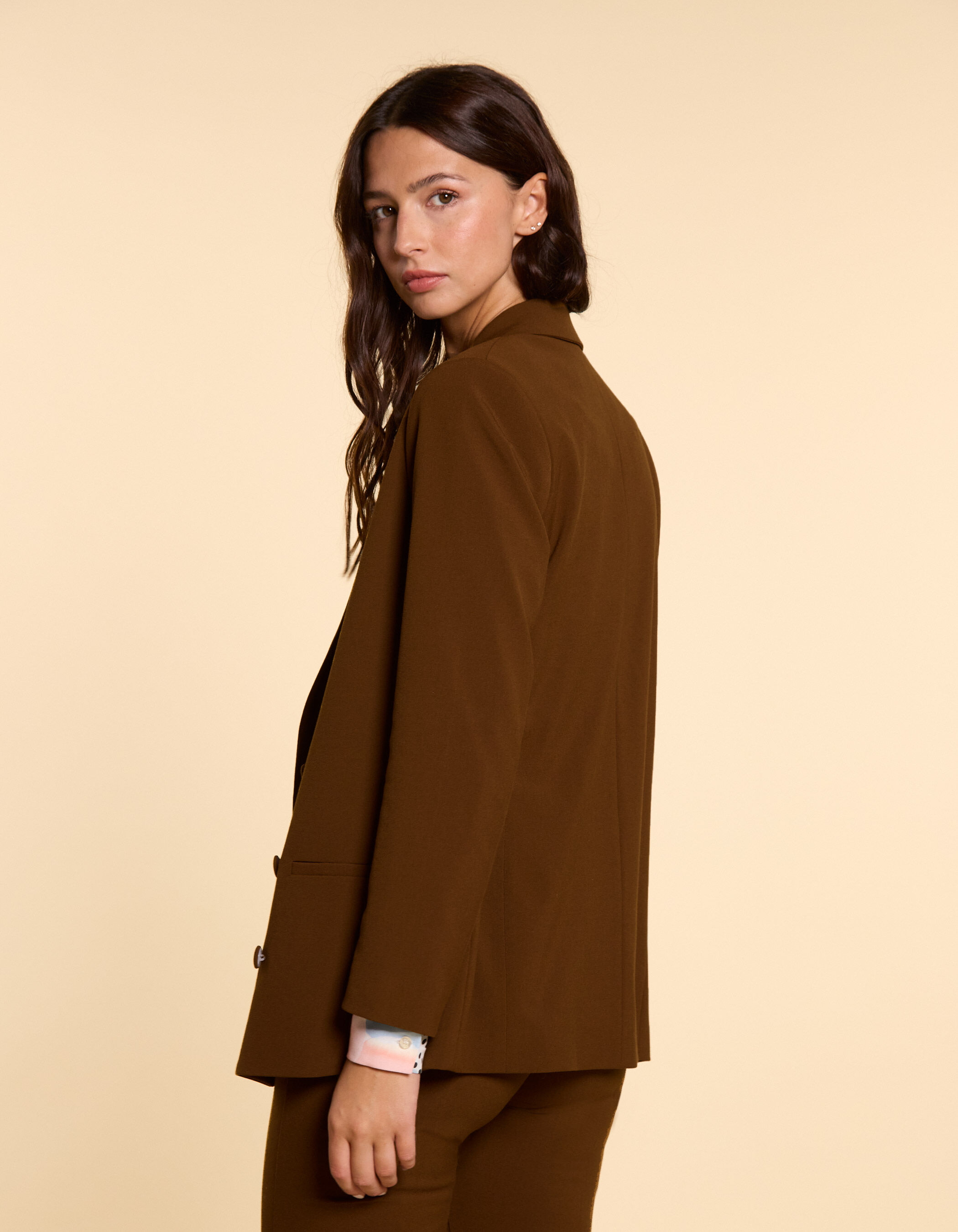 Veste de costume camel double boutonnage I.Code