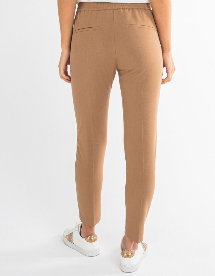 Pantalon city beige à taille élastiquée I.Code-2