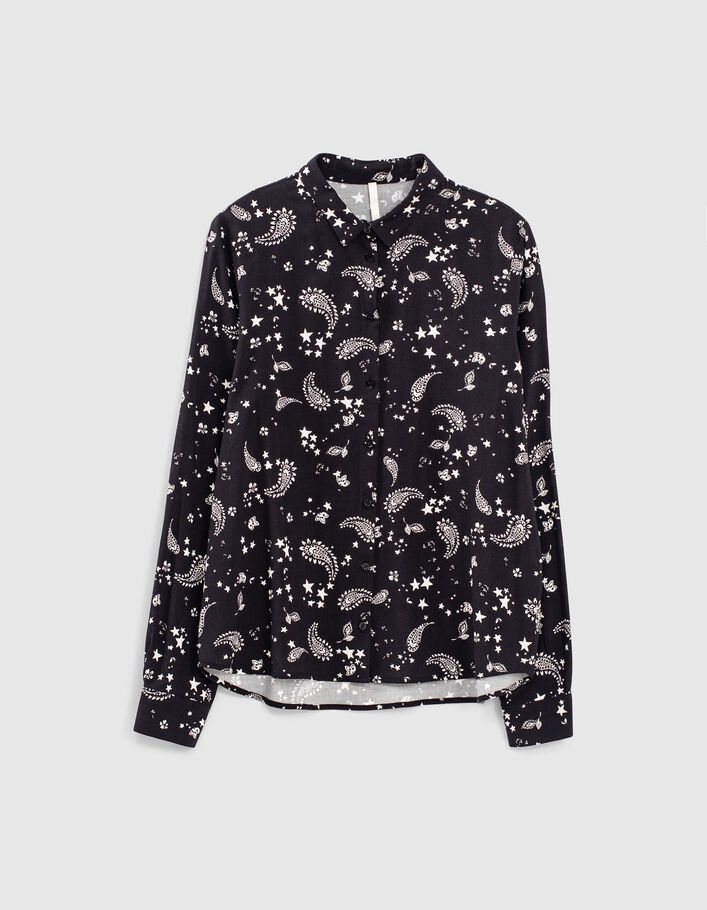 I.Code black Paisley print blouse