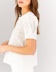 I.Code ecru top with heart eyelet embroidery-4