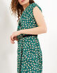 Robe vert menthe à imprimé petites feuilles I.Code-1