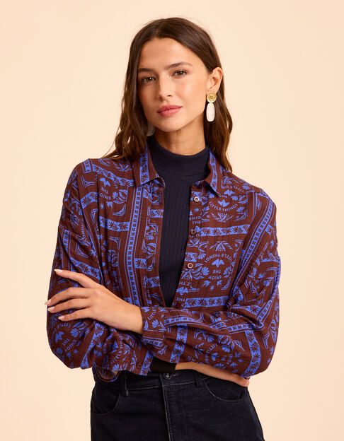 Chemise manches longues patchwork message LOUISE I.Code