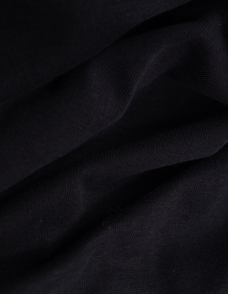 I.Code black hooded T-shirt with zipped collar-8