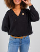 I.Code black openwork knit marl sweater-1