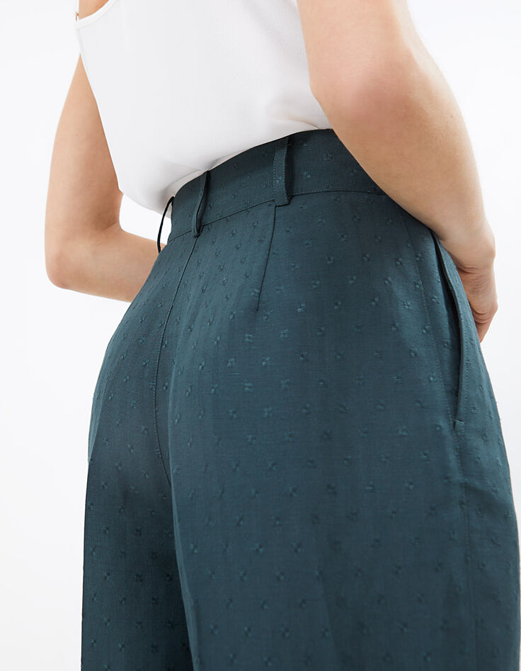 Wijde graniet broek jacquard vierkantjes I.Code-5