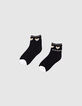 Zwarte sokken met hartjes metallic draad I.Code-3