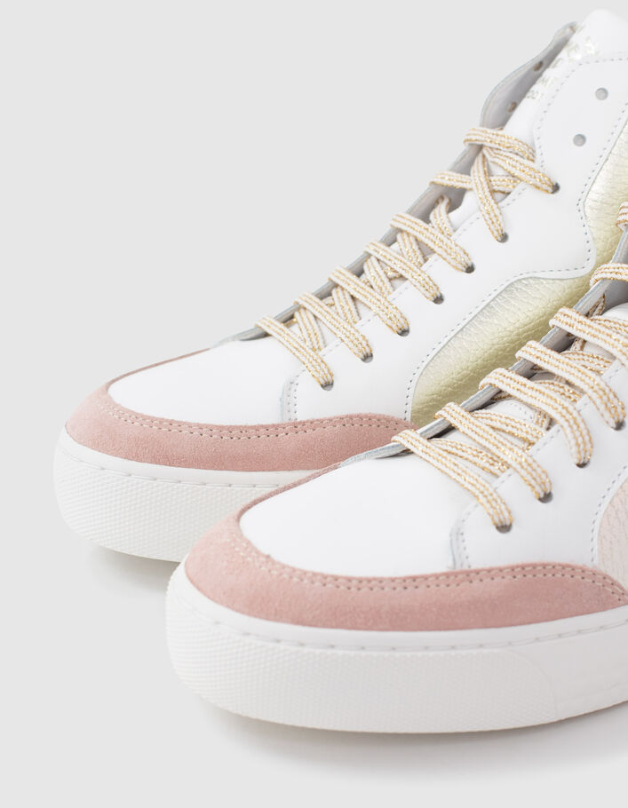 I.Code gold, white and pink leather trainers - I.CODE
