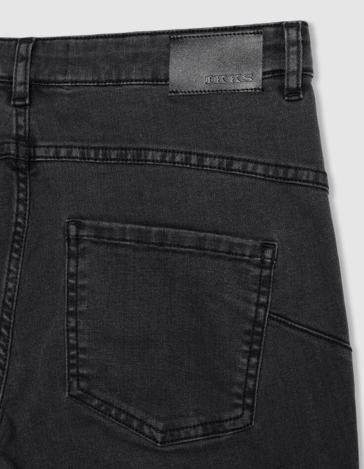 Graue schmale Jeans mit hoher Taille und Nietenverzierung Nina Damen-8