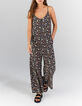 I.Code black jumpsuit with colour floral leopard print-1