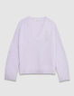 Flieder Alpaka-Pullover Damen mit V-Ausschnitt-8