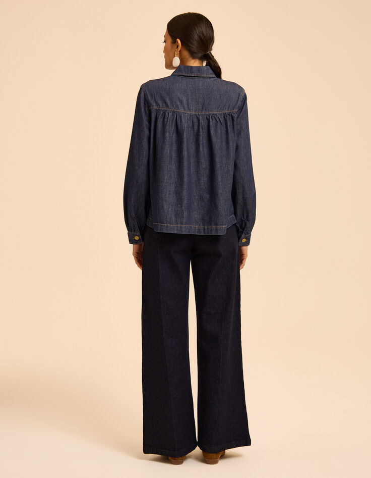 Blauwe jeansblouse kielstijl I.Code-4 Blauwe jeansblouse kielstijl I.Code-4
