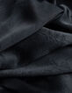 Schwarzes Maxikleid f&uuml;r Damen aus Satin mit Details aus geknitterter Spitze-9