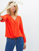 Klaproosrode blouse kantafwerking I.Code-1