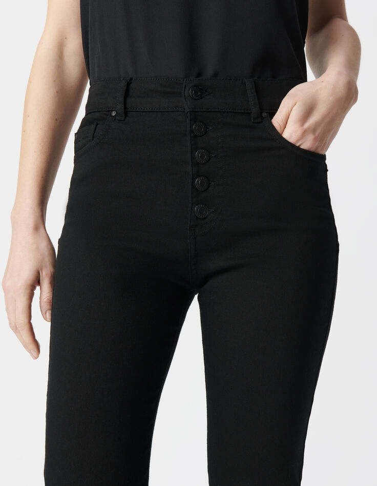 Schwarze Schlagjeans hoher Taille von Waterless f&uuml;r Damen-4