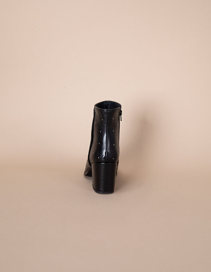 Boots noirs cuir lisse clouté I.Code-3