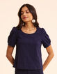 I.Code navy buttoned back top-4
