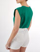 Camiseta verde cuello redondo costura dorada I.Code-3