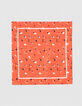 Foulard carré orange spicy à fleurs spicy I.Code-1