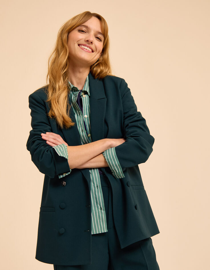 Grüne Anzugjacke mit überkreuzten Knöpfen Emma I.Code-1