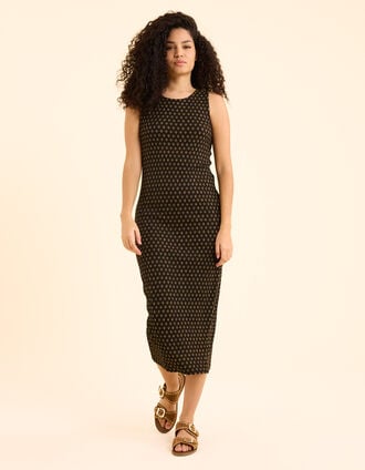 I.Code black tube dress with floral heart print