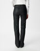 Schwarze Damen-Bootcut-Jeans beschichtet hoher Bund-3