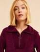 I.Code burgundy corduroy zipped dress-4