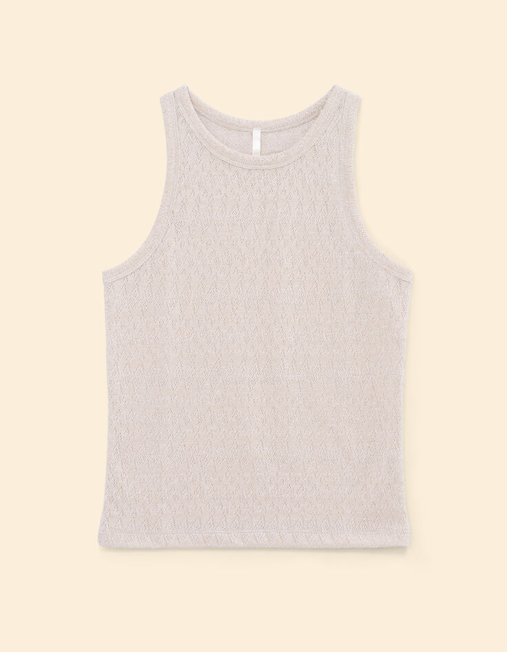 Goudbeige top fantasie ajourtricot I.Code-6