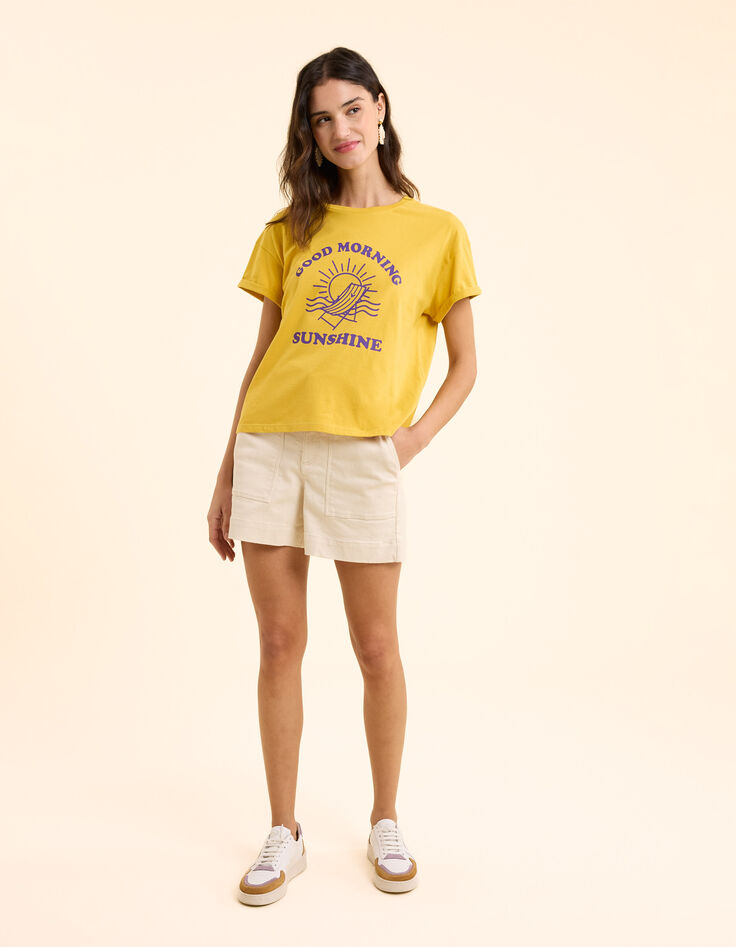 T-shirt jaune message visuel transat I.Code-5