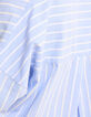 Chemise bleue motif rayures broderie double cœur I.Code-7