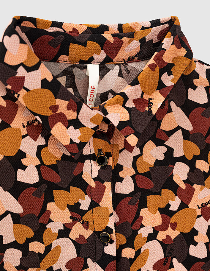 Schwarze Bluse mit Herz-Camouflageprint I.Code - I.CODE