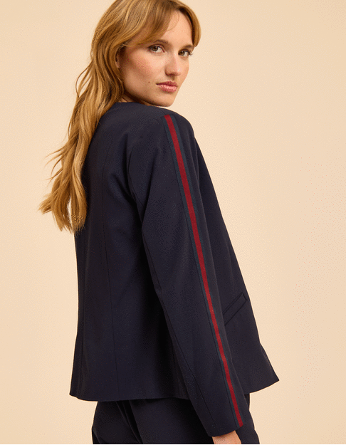 Marineblauer Blazer abnehmbare Sweatkapuze I.Code