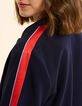 Marineblaue Bomberjacke, Satinstreifen I.Code-4