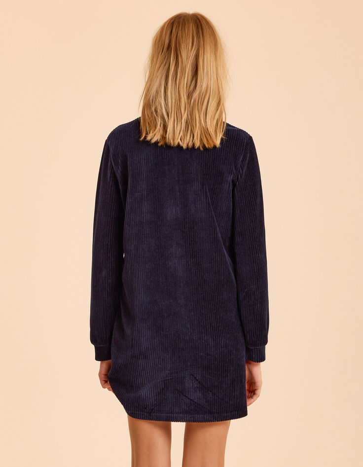 Marine jurk ribfluweeltricot I.Code-3