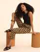 Beige broek bloemen-luipaardprint I.Code-1