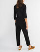 Zwarte jumpsuit gestreepte ribboorden I.Code-2